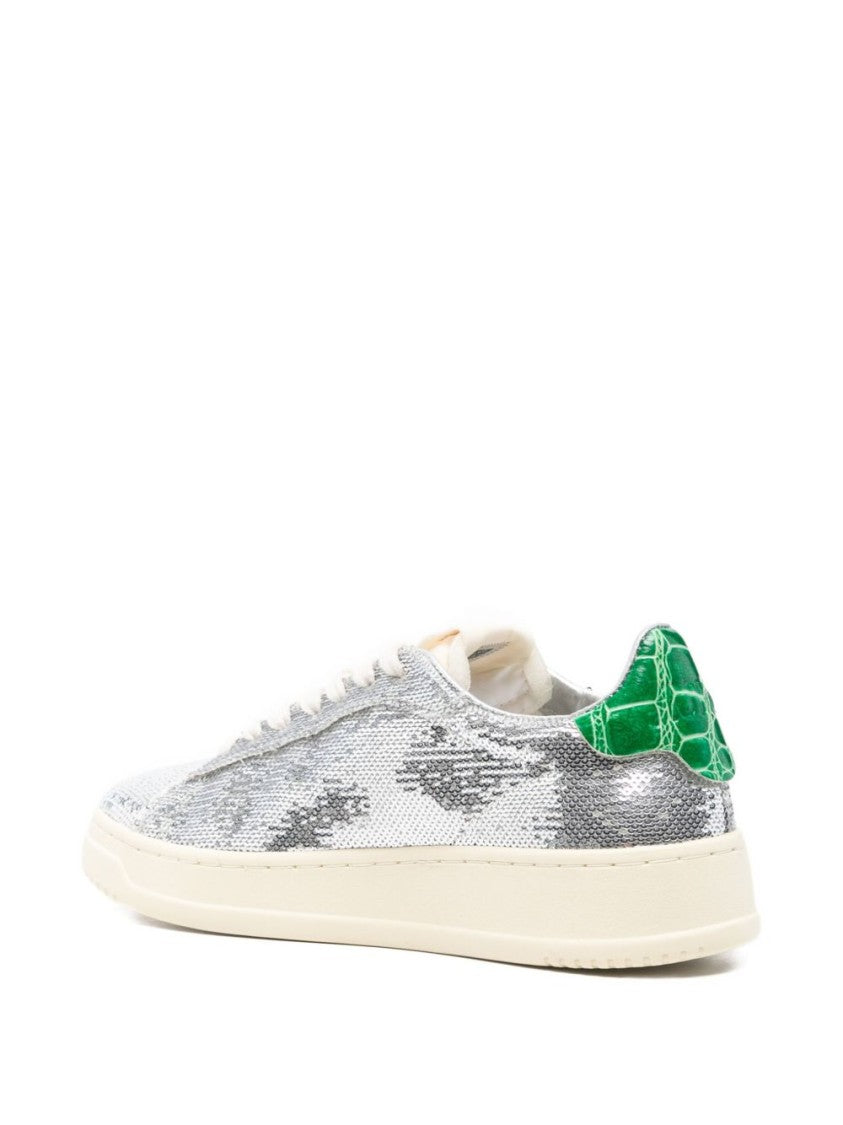 Autry Dallas Low 'Sparkling' Sneakers In Silver