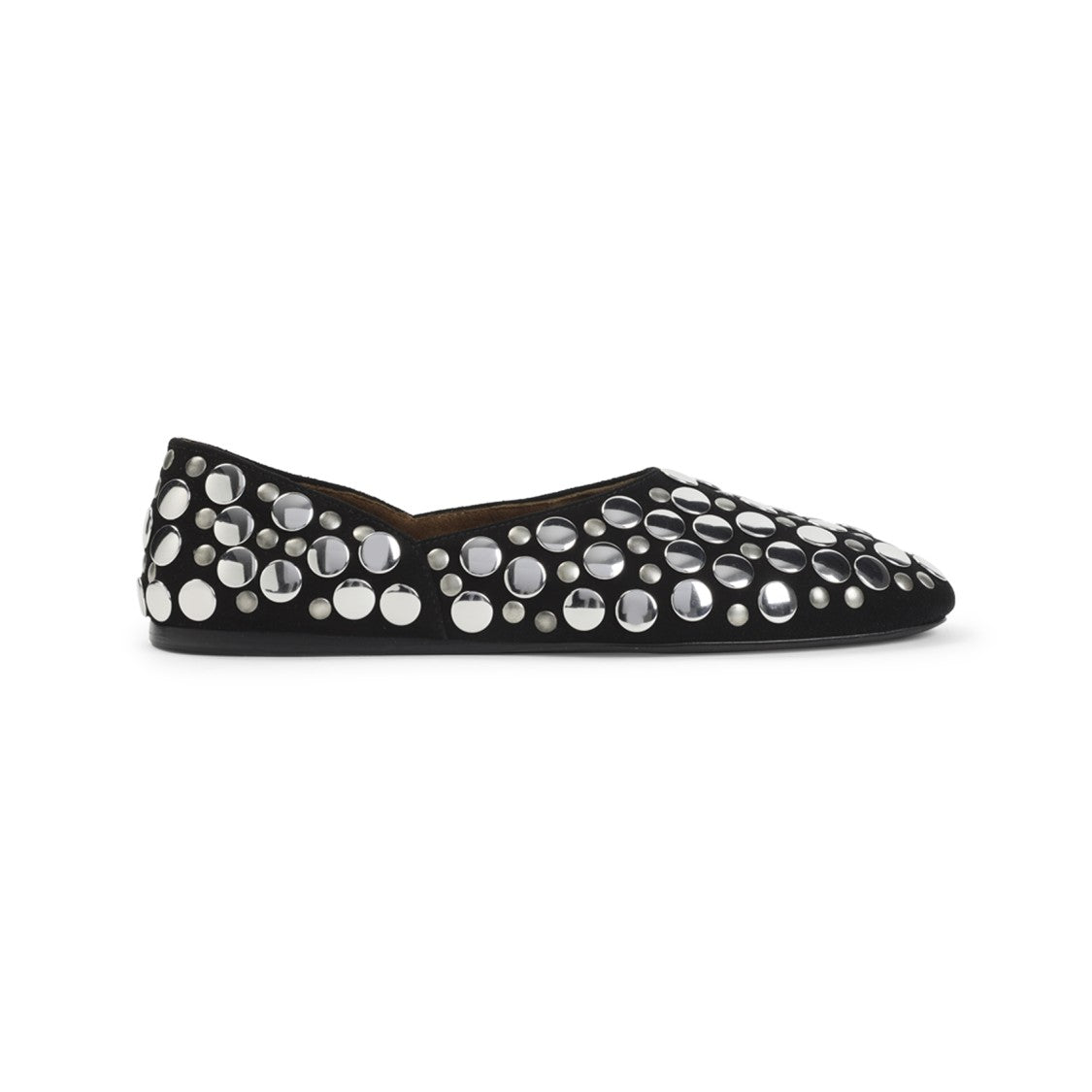 Khaite Black Ballerinas With Textured Silver Studs
