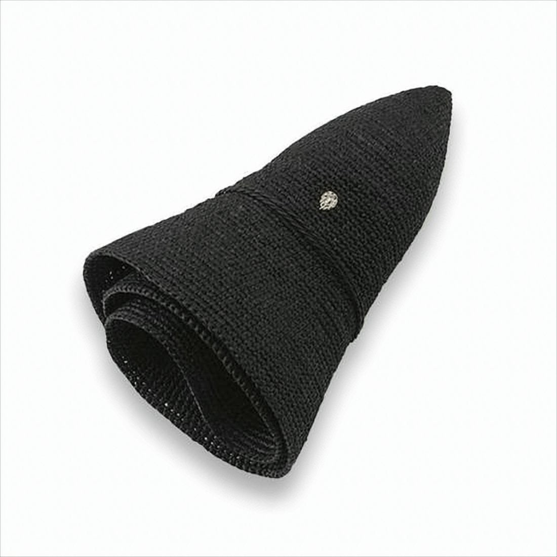 Helen Kaminski Black Raffia Hat With Rounded Crown And Upturned Brim