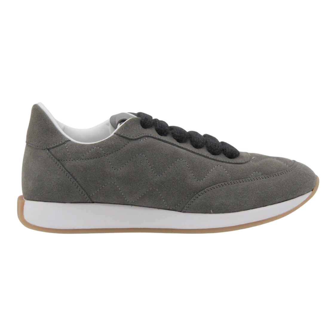 Fabiana Filippi Soft Suede Sneakers With Zigzag Stitch Design