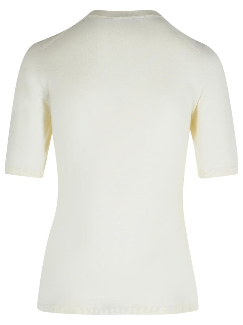 Max Mara 'Gerico' White Virgin Wool Sweater