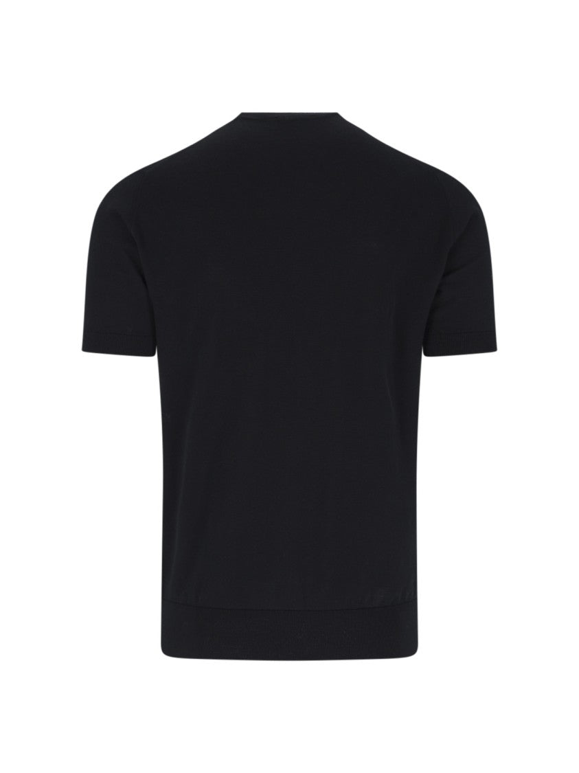 John Smedley Black Kempton Sea Island Cotton T-Shirt