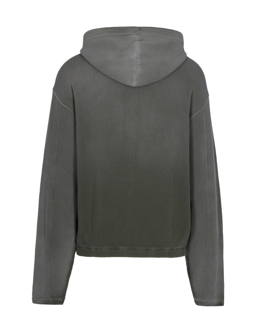 Roa Bee Sun Faded Waffle Sweatshirt In Olive