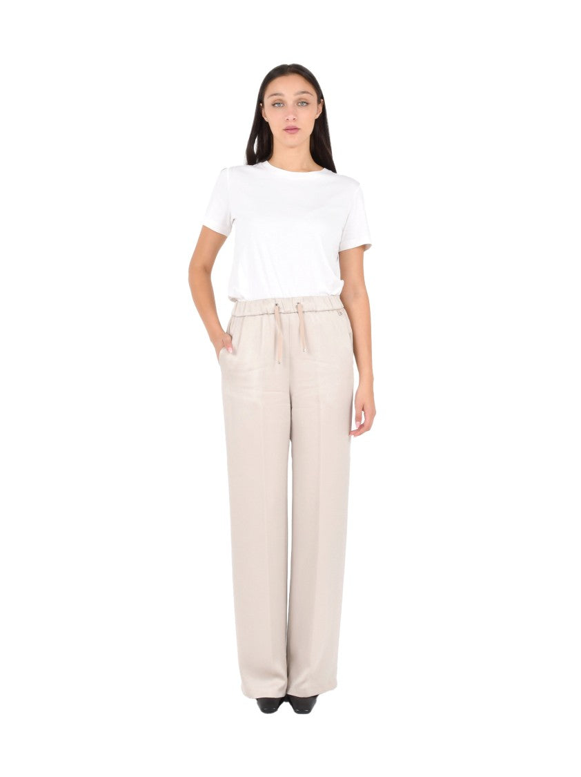 Herno Wide-Leg Chantilly Trousers With Drawstring Waist