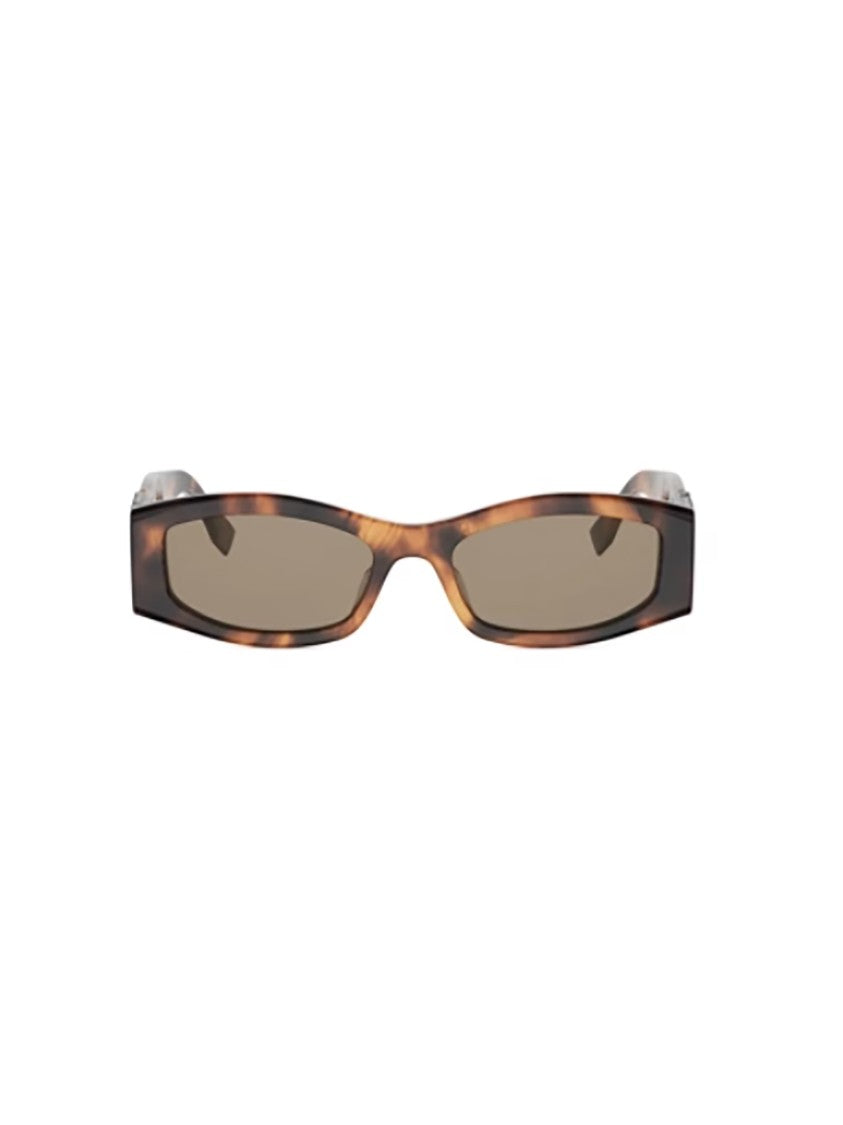 Fendi Brown Fe40204i Tortoiseshell Rectangular Sunglasses