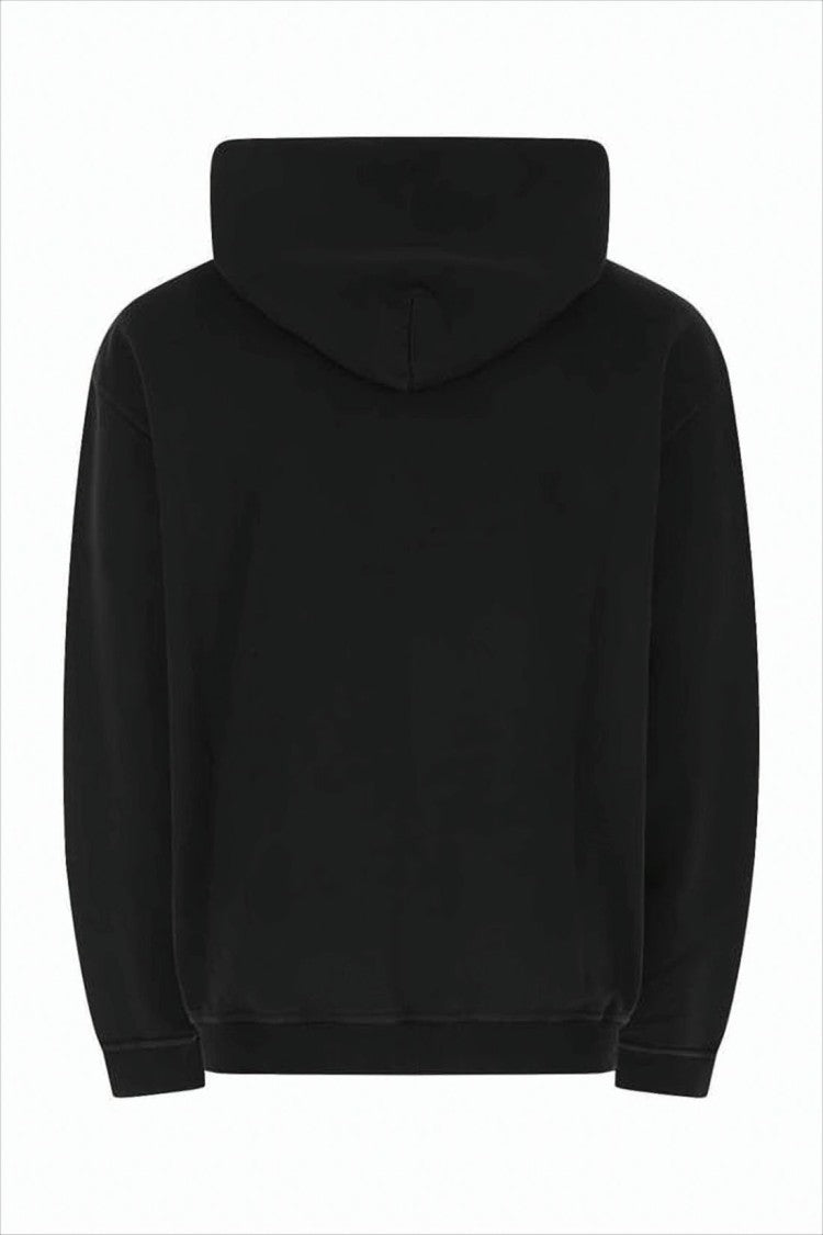 Maison Margiela Cropped Black Hoodie With Subtle Logo Detail