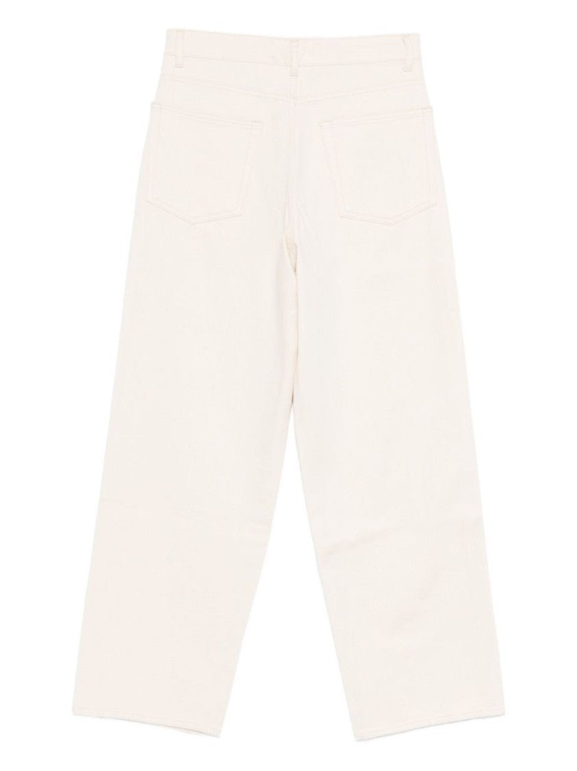 Róhe Wide-Leg White Denim Jeans With High Waist