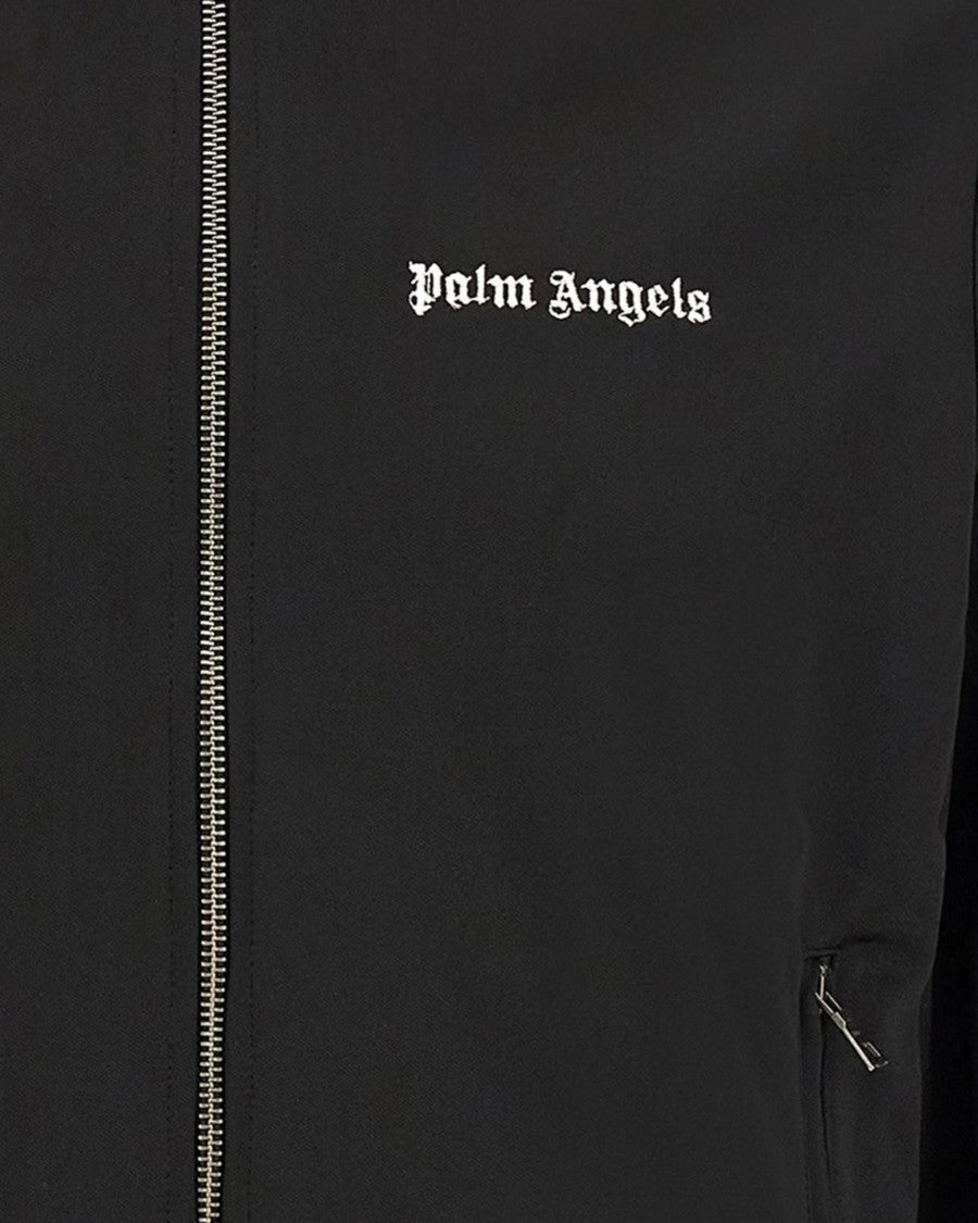 Palm Angels Black Classic Logo High-Collar Track Jacket
