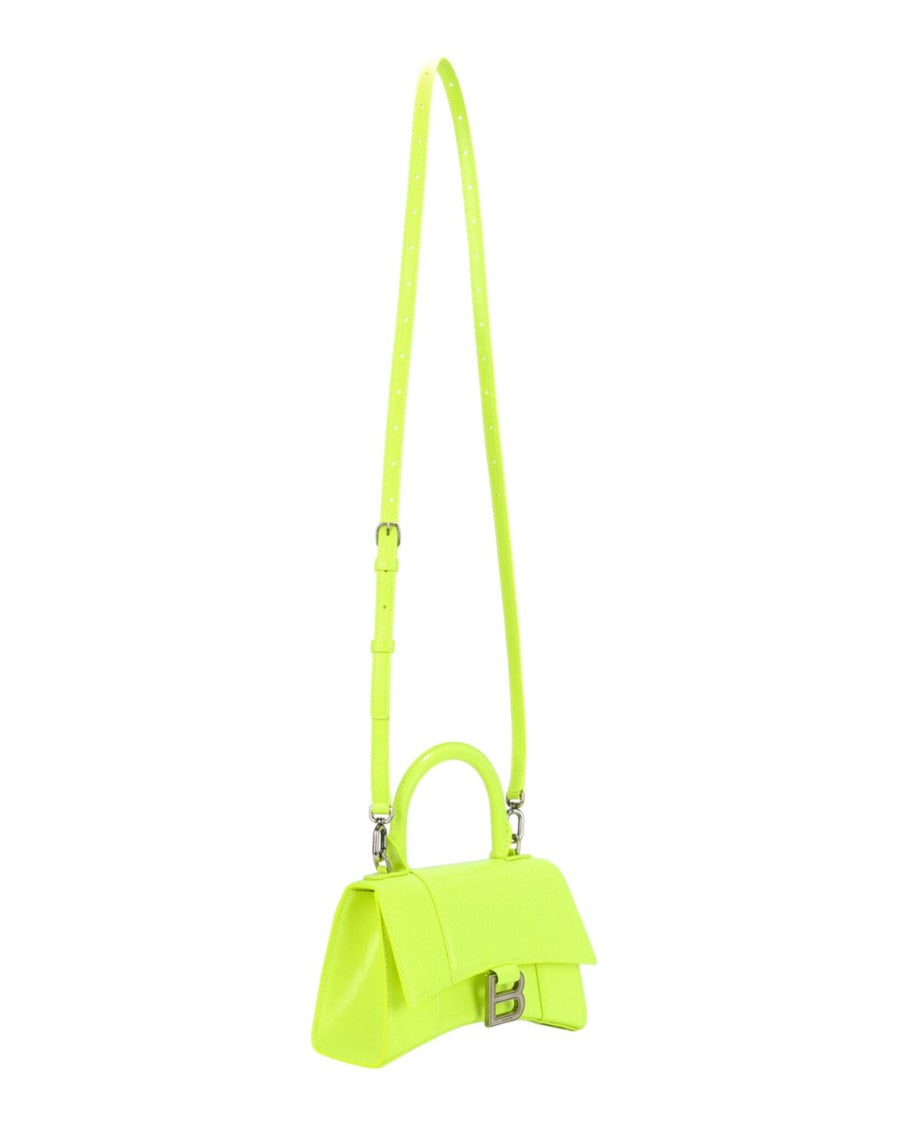 Balenciaga Croc-Embossed Hourglass Xs Top Handle Bag