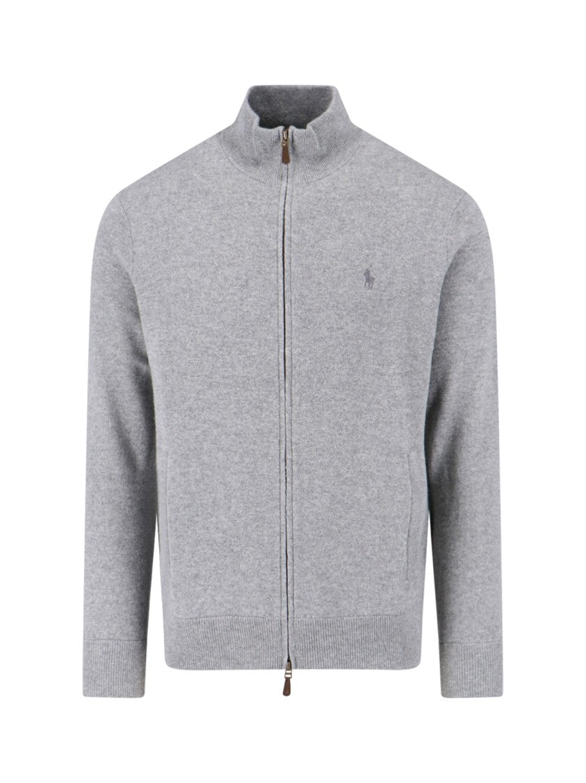 Polo Ralph Lauren High Collar Zip-Up Polo Sweater With Ribbed Finishes