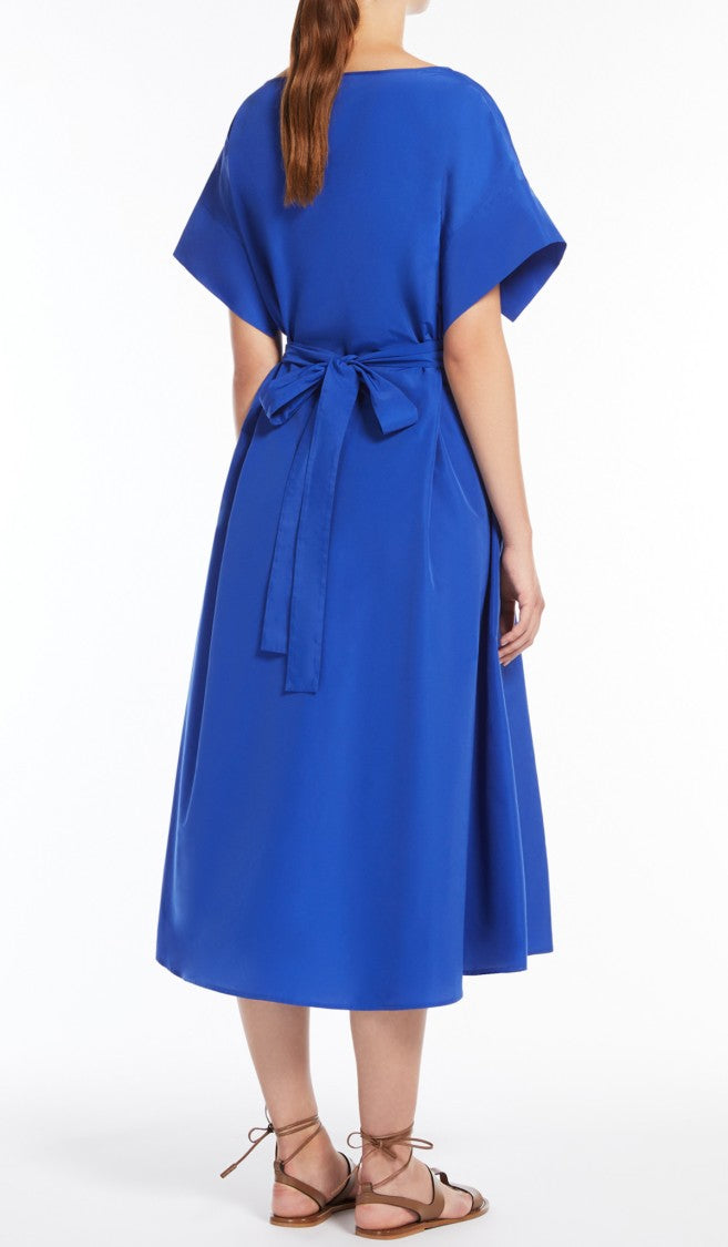 Max Mara Vibrant Blue A-Line Midi Dress