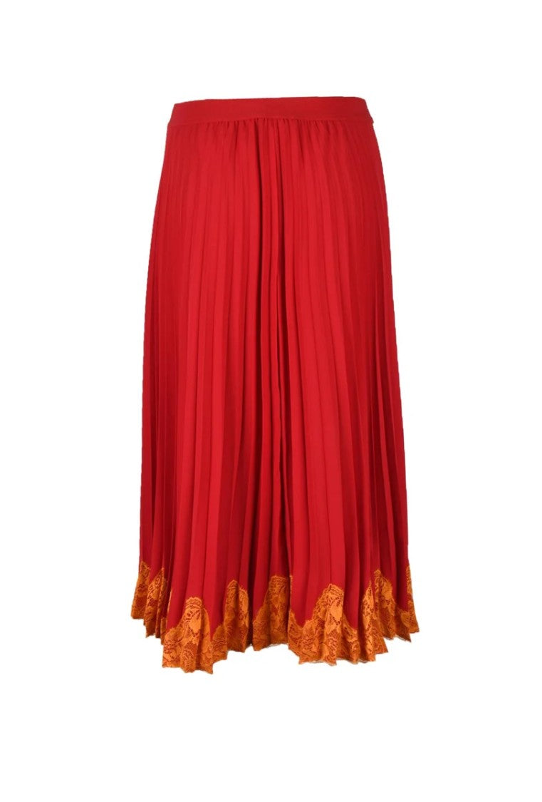 Semi Couture Red Pleated Skirt