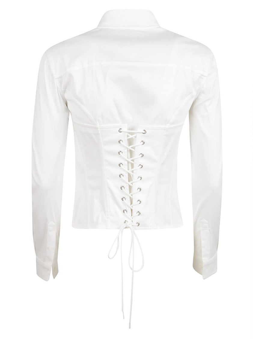 Balenciaga Corset-Detail White Shirt With Underwired Front