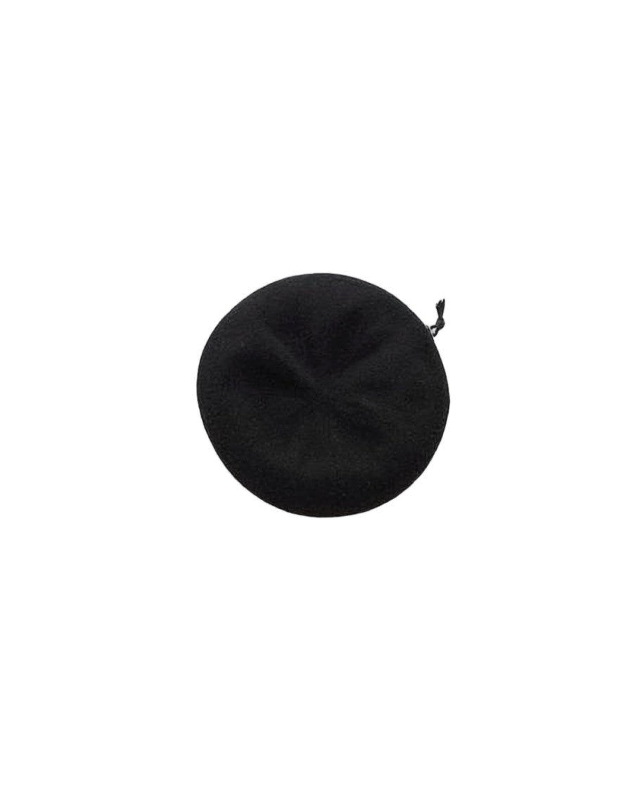 Kijima Takayuki Rounded Black Wool Beret With Minimalist Design