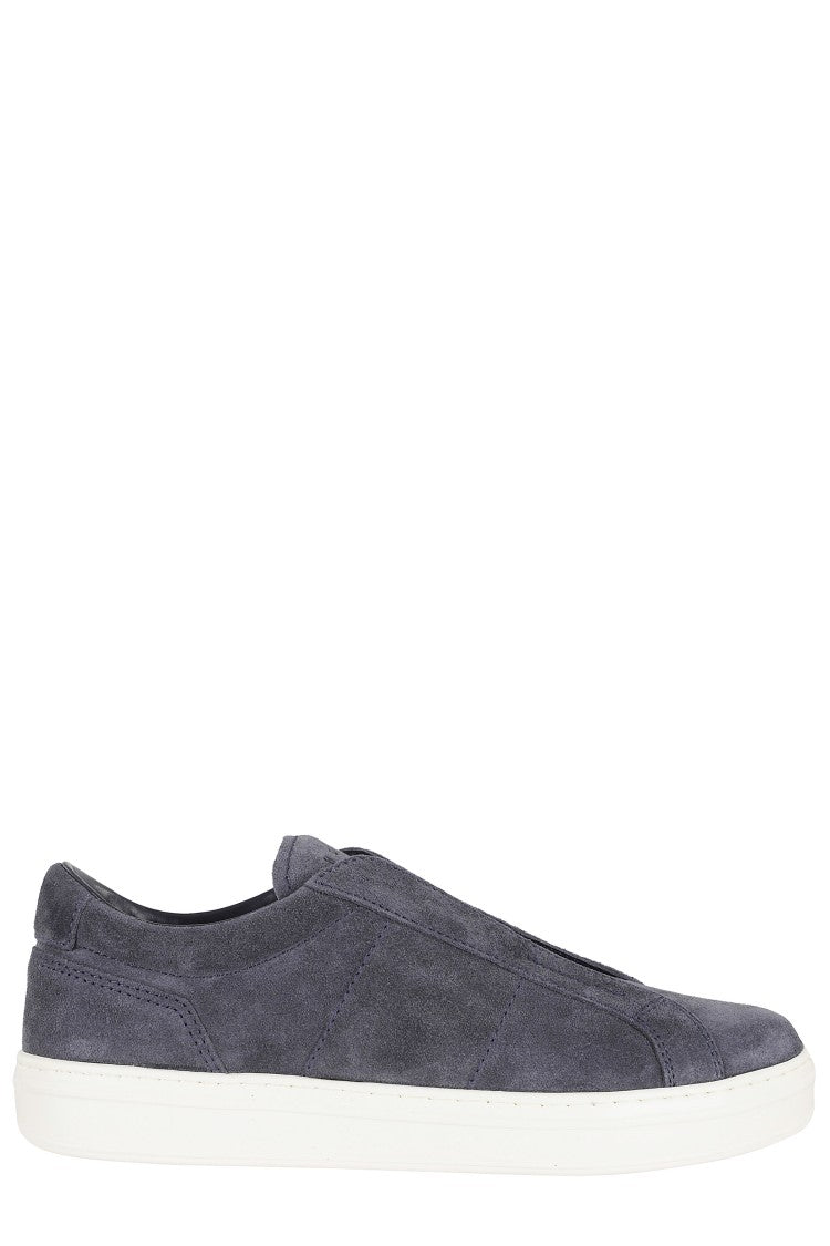 Hogan Blue H668 Slip-On Suede Leather Loafers