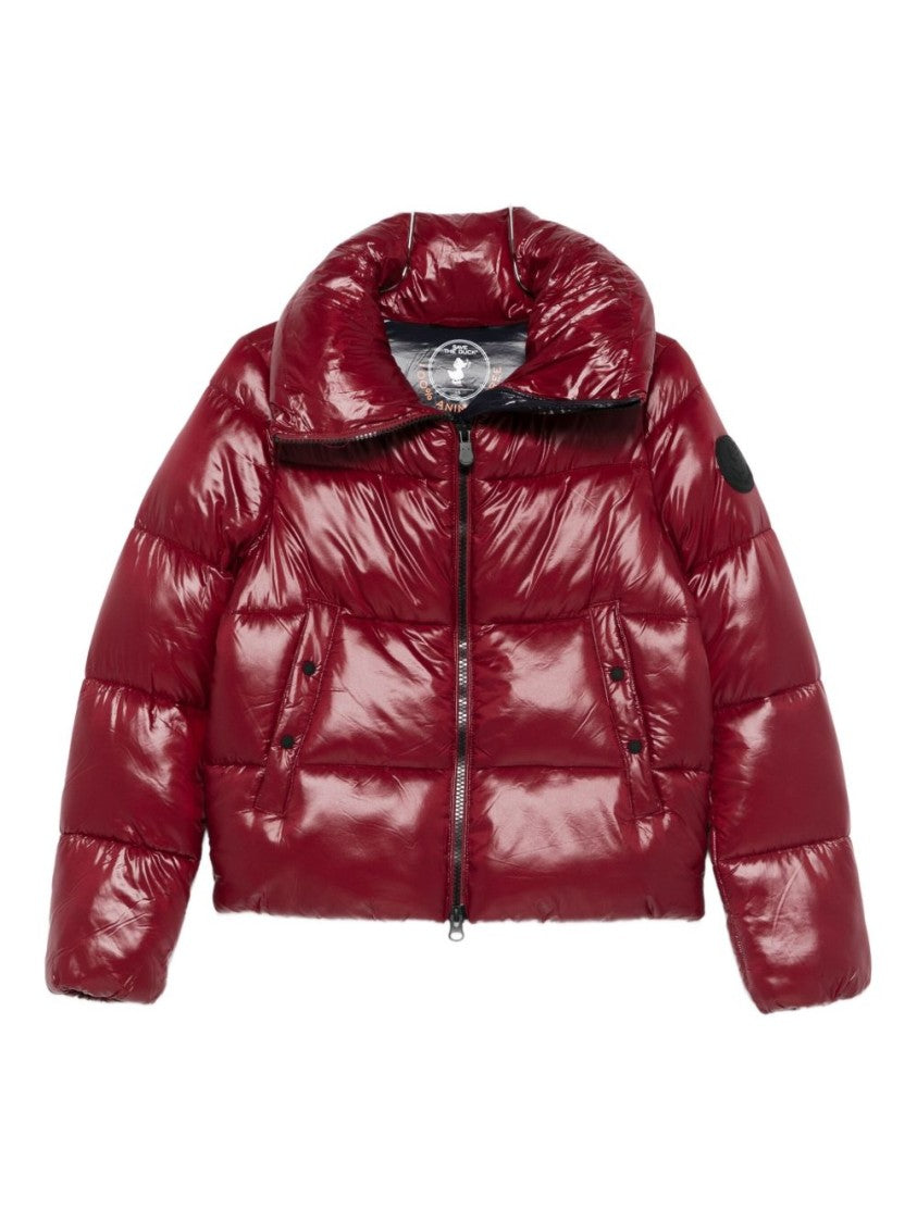 Save The Duck Quilted Cropped Puffer Jacket With Glossy Finish