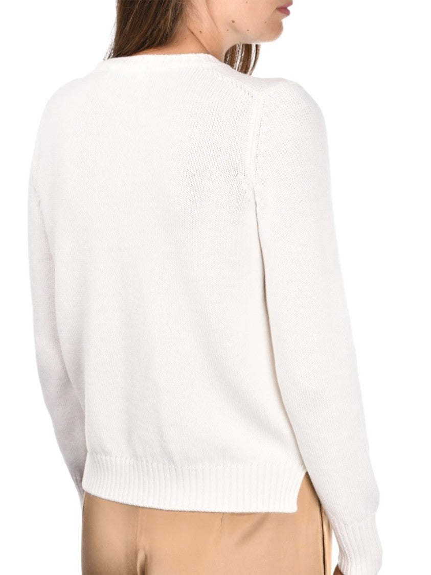 Gran Sasso Crew Neck White Wool Sweater