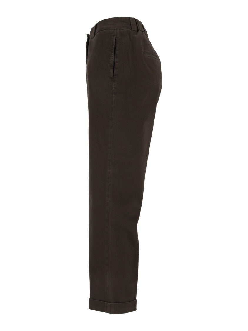 Peserico Tailored Tapered Cuffed Straight-Leg Pants