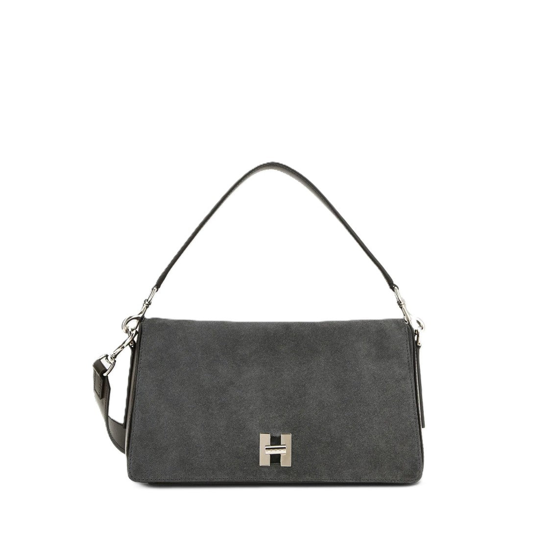 Hogan Suede Nappa Leather H-Clasp Shoulder Bag