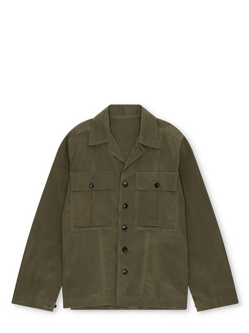 Fortela Moss Green Oversized Shirt With Chest Pockets