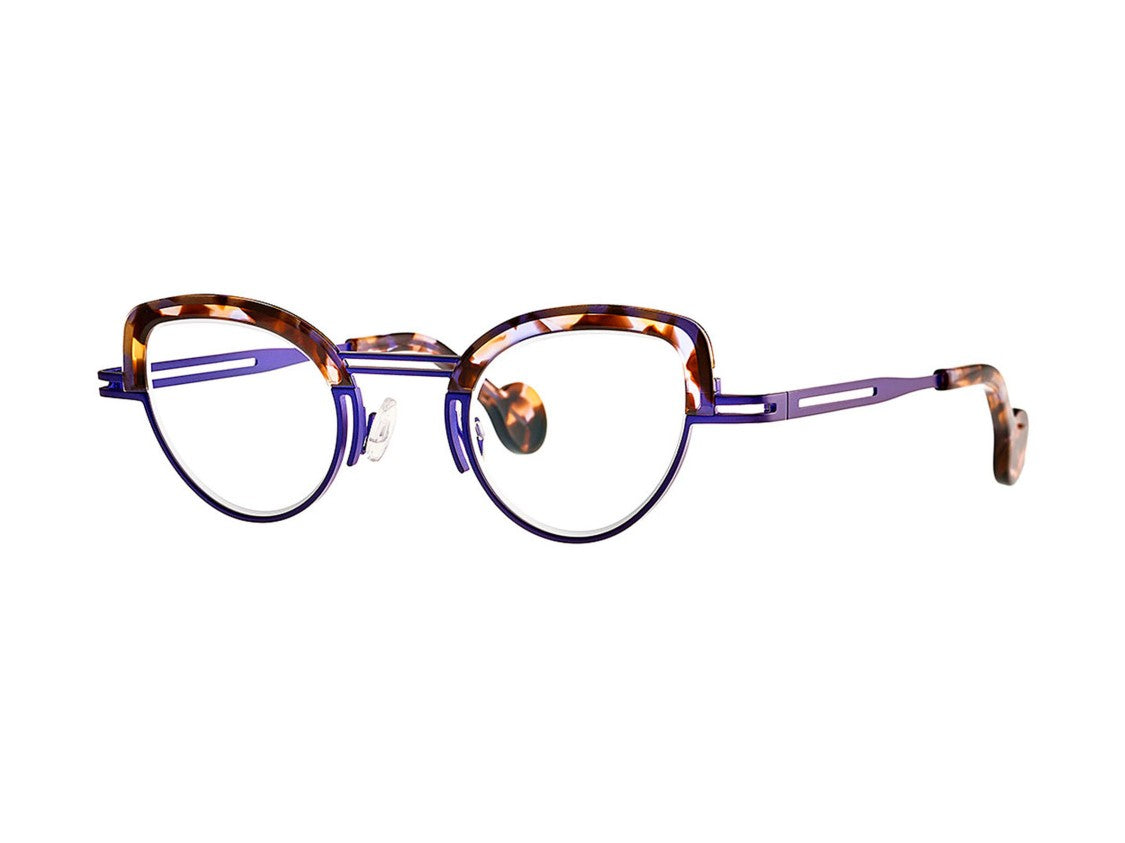 Theo Purple Lipstick Tortoiseshell Round Eyeglasses