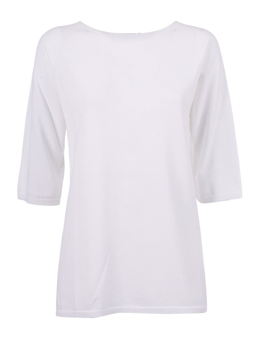 Kangra Cashmere Seamless Round Neck Elbow Top