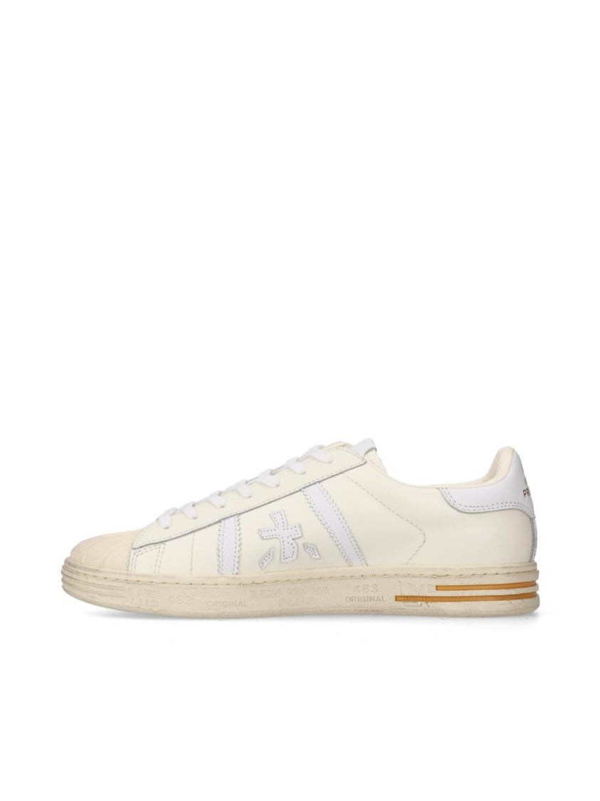 Premiata Leather Logo Lace-Up Sneakers