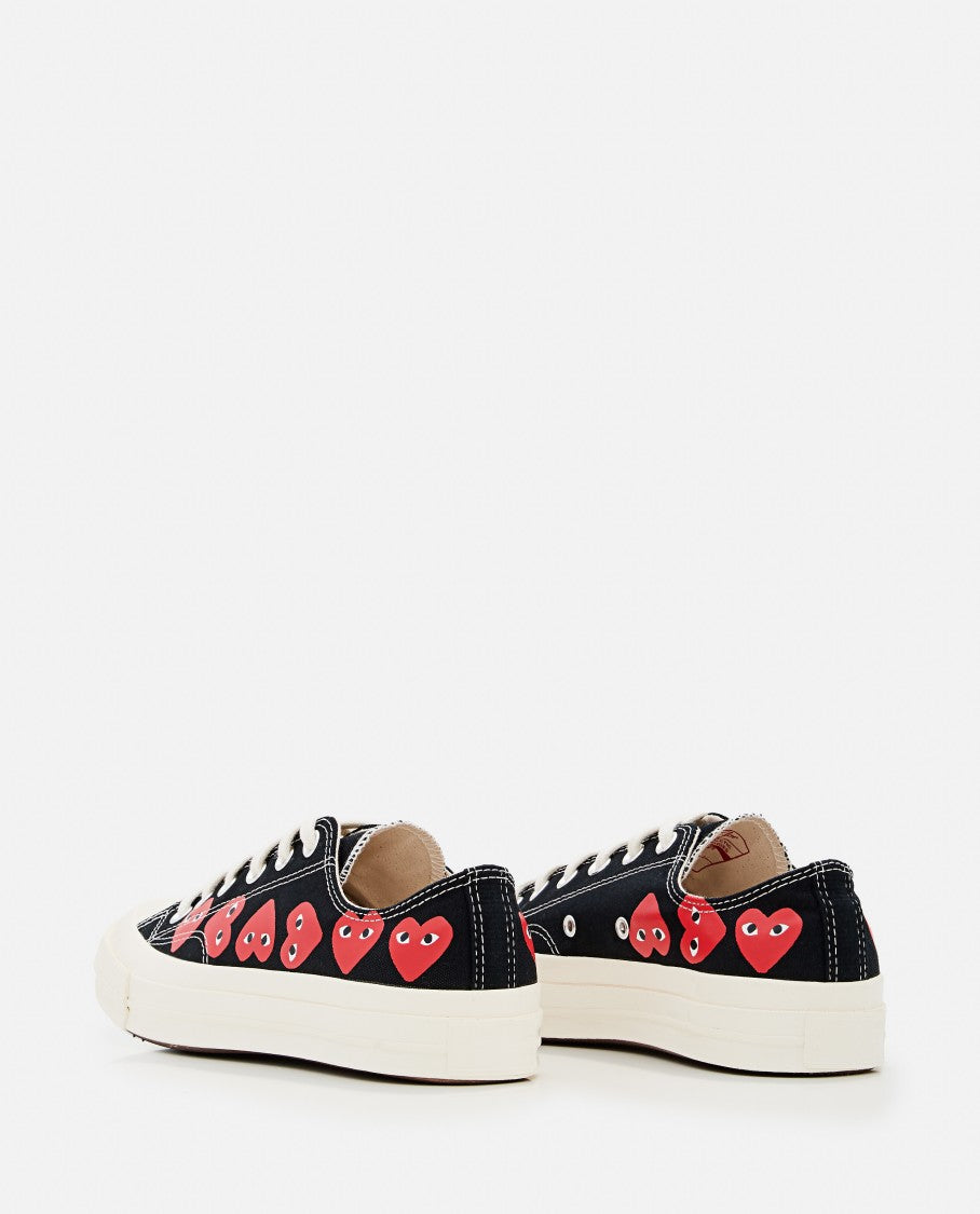 Comme Des Garçons Low-Top Sneakers With Heart Motifs And Rubber Sole