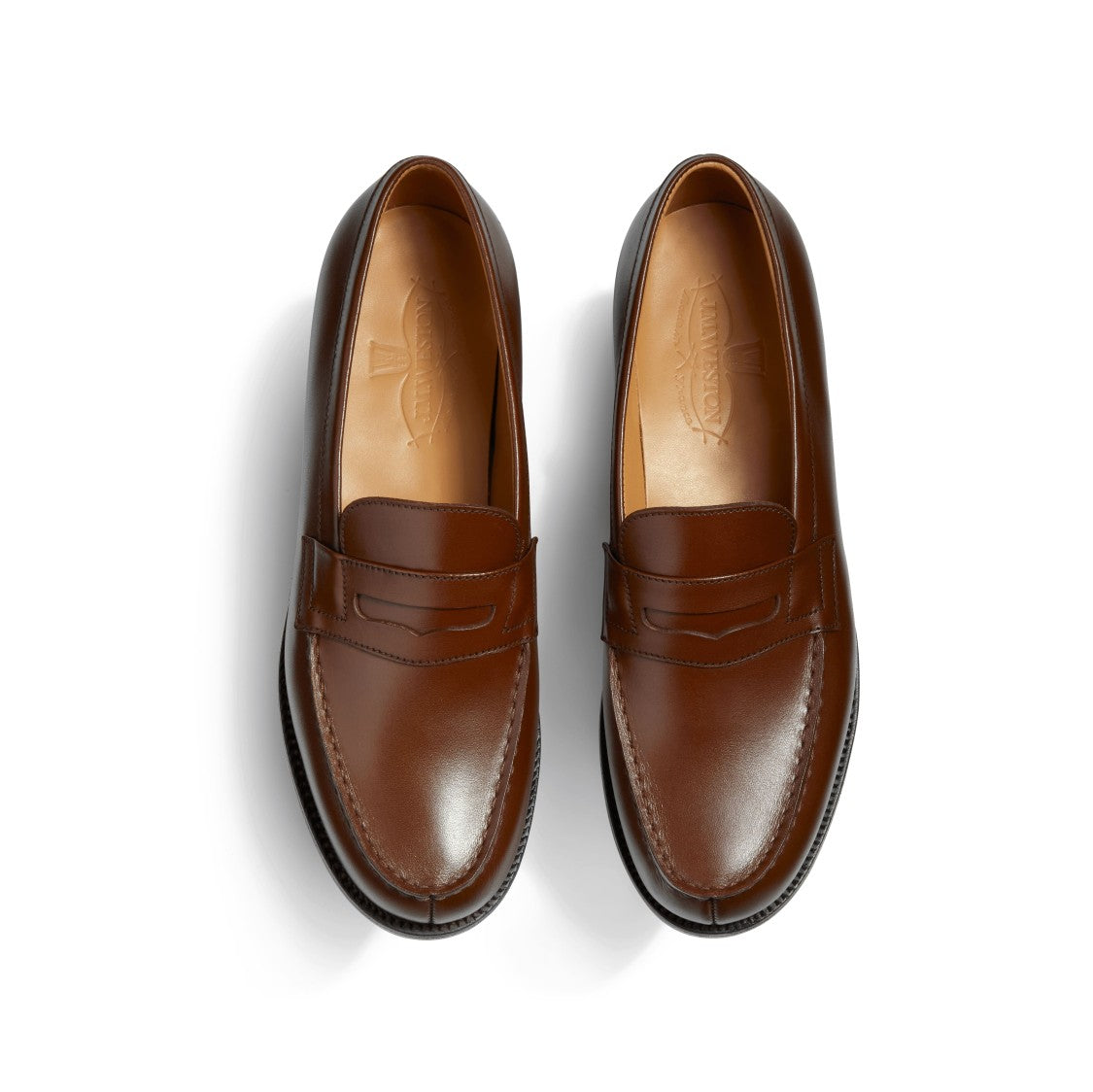 J.M. Weston Calf Leather Moccasin Loafer With Goodyear Construction
