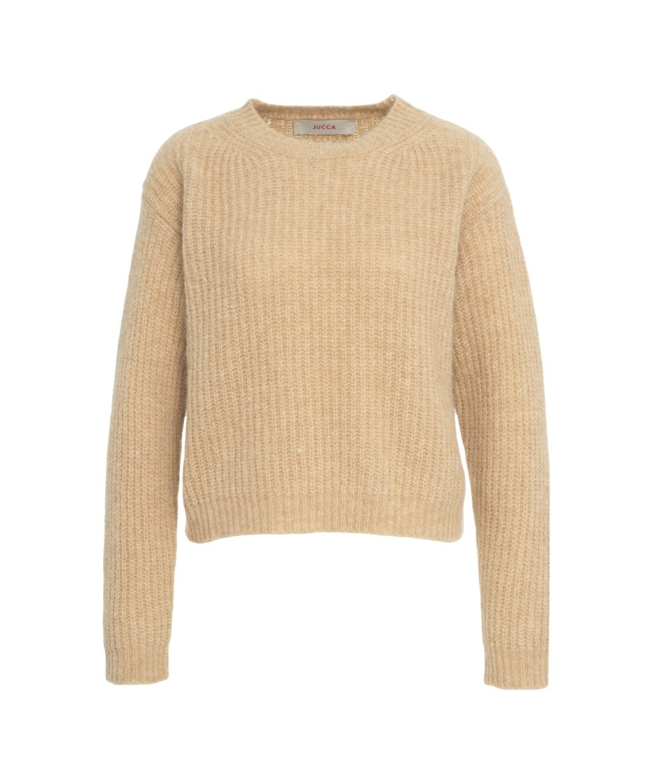 Jucca Ribbed Knit Sweater In Luxurious Beige Blend
