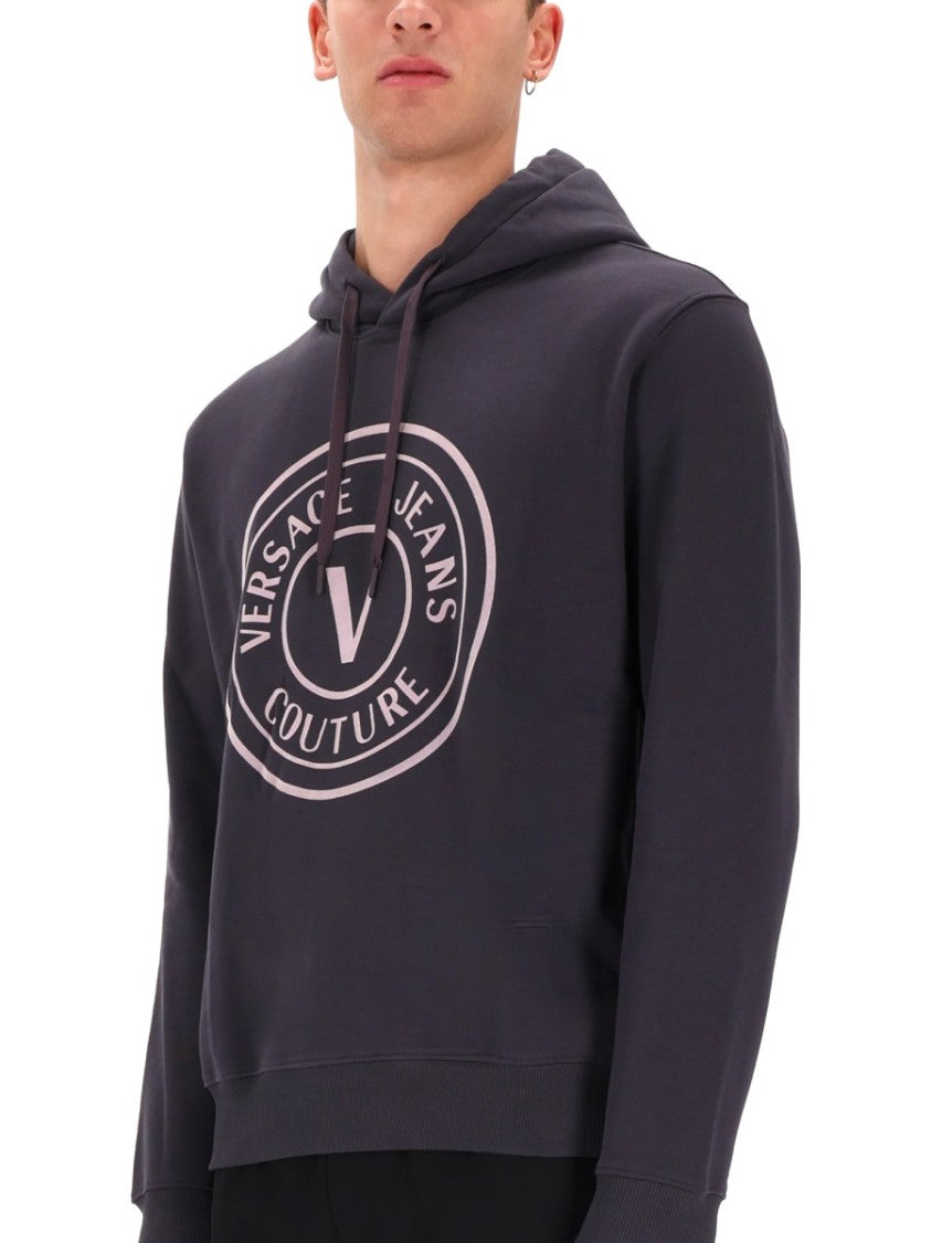 Versace Jeans Couture Hooded Circular Logo Sweatshirt