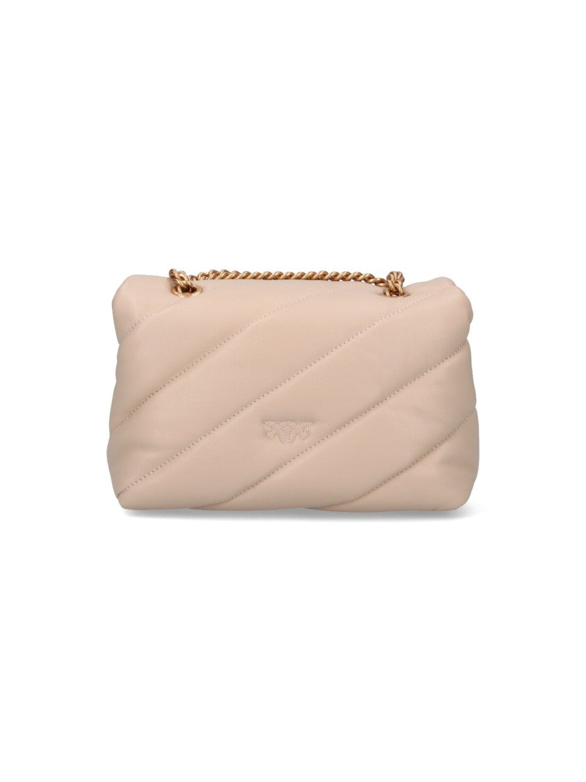 Pinko Structured Beige Handbag With Versatile Carrying Options
