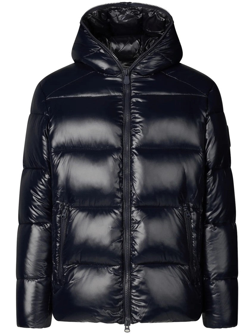Save The Duck Padded Black Recycled Nylon Jacket With Quilted Design