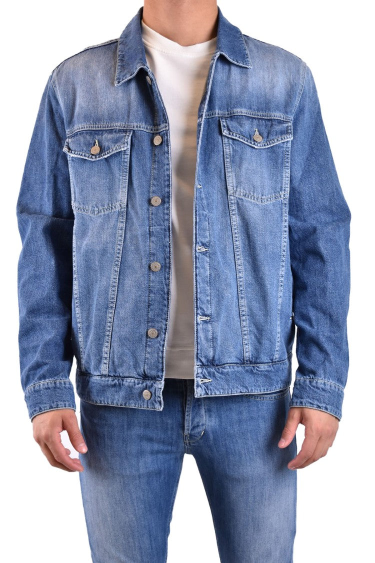 Dondup Blue Cotton Denim Trucker Jacket