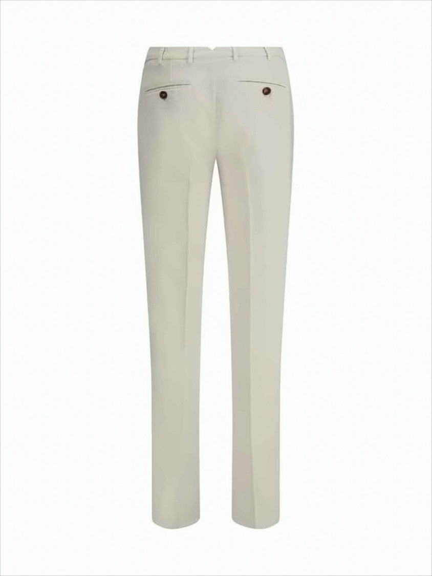 Brunello Cucinelli Straight-Fit Tailored Pants With Button Closure