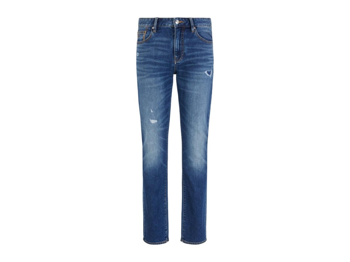Armani Exchange Slim-Fit Washed Effect Stretch Cotton Jeans