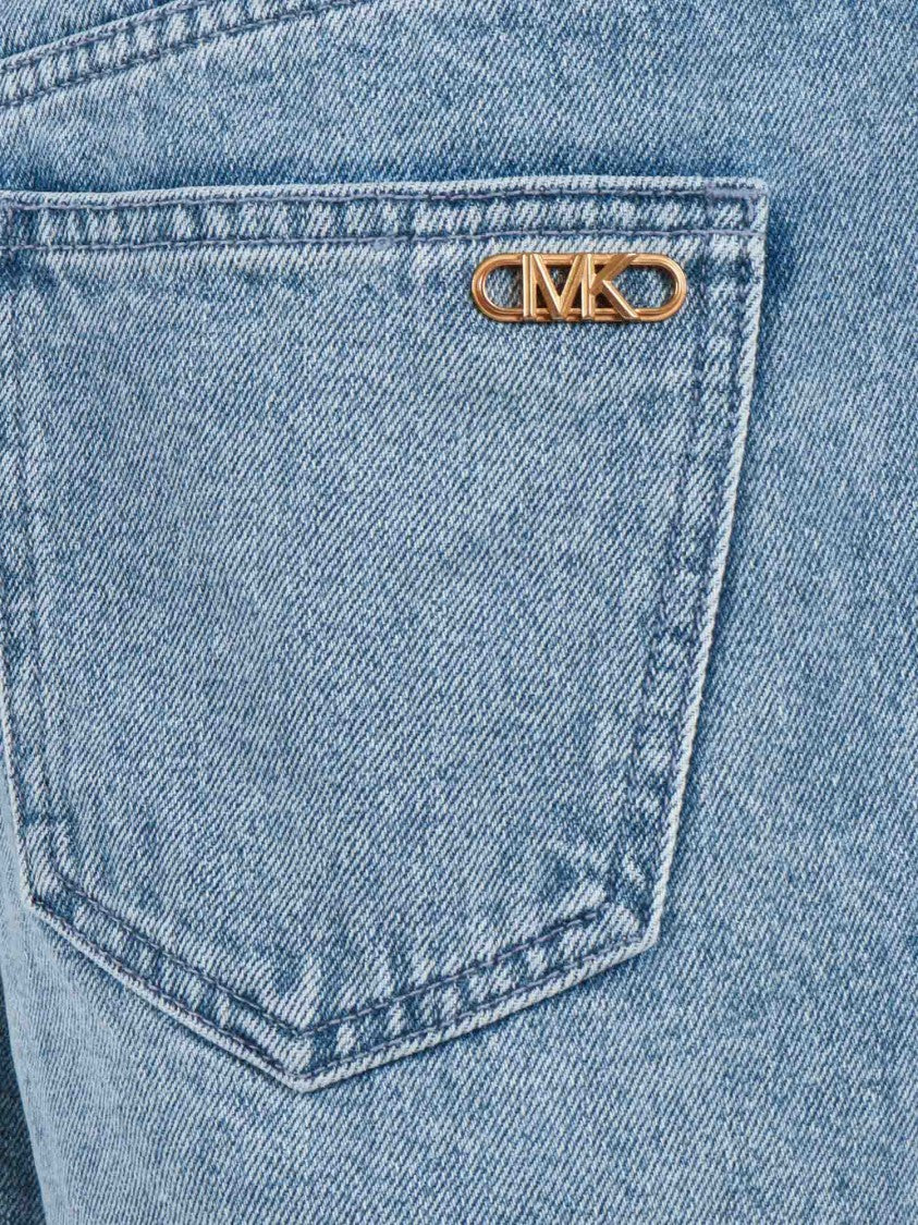 Michael Kors Gisele Mid Rise Frayed Denim Shorts