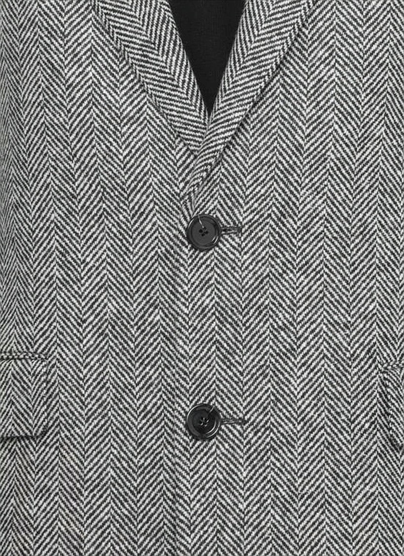 Lardini Classic Tailored Grey Herringbone Wool Lardini Coat