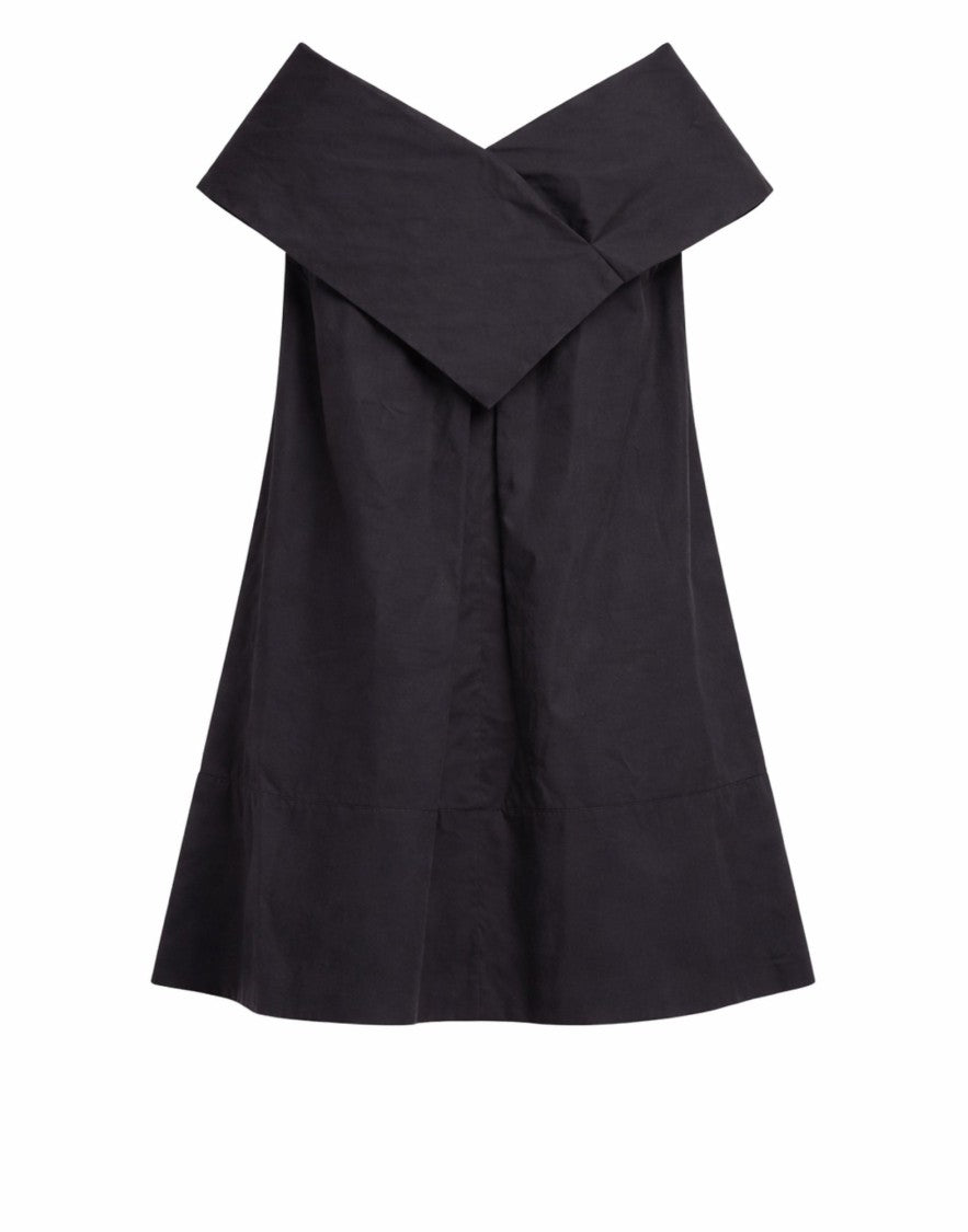 Meimeij Black Cotton Mini Women’S Dress