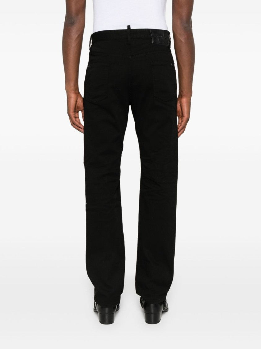 Dsquared2 Straight-Leg Black Denim With Classic Five-Pocket Design