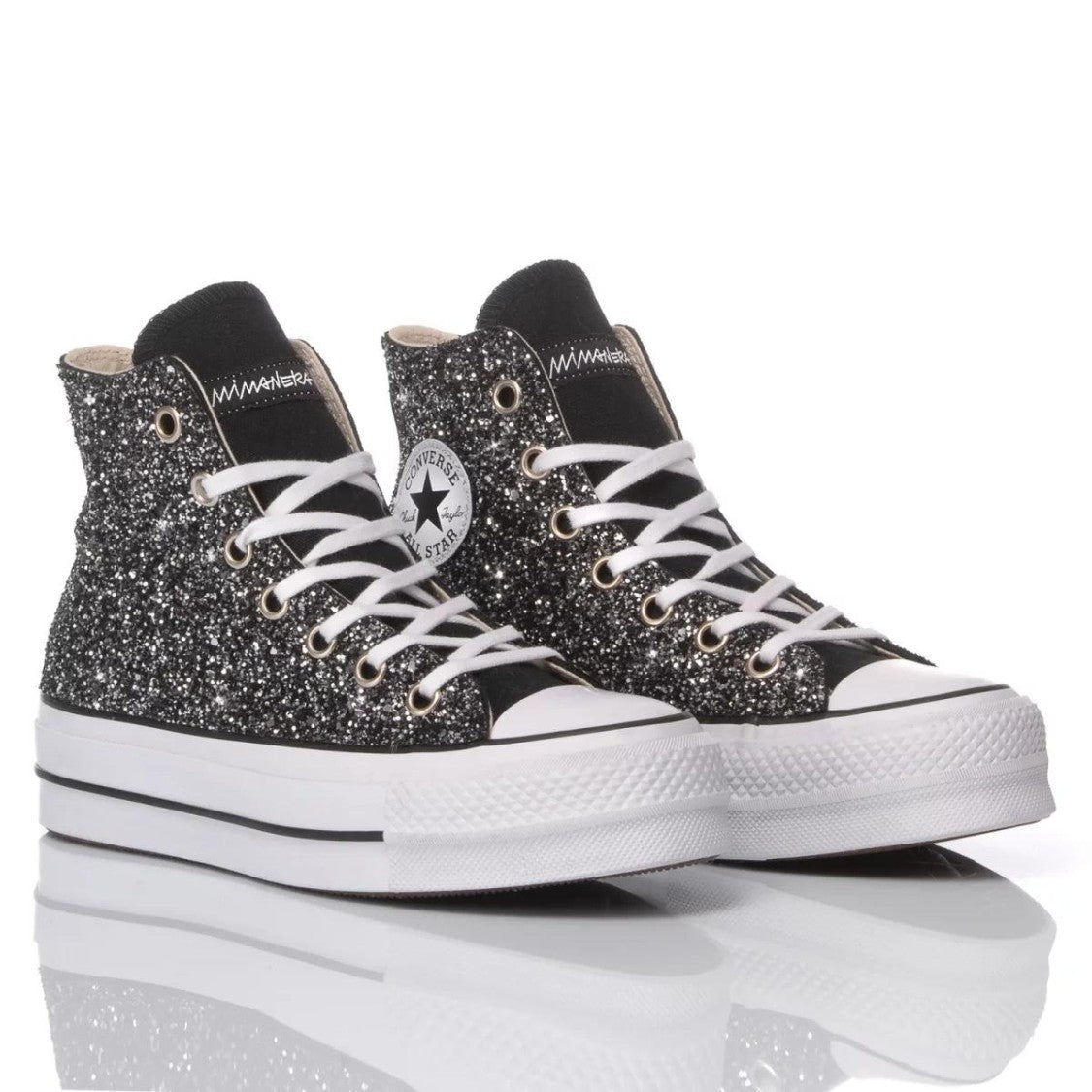 Converse High-Top Platform Glitter Sneakers With Unique Craftsmanship