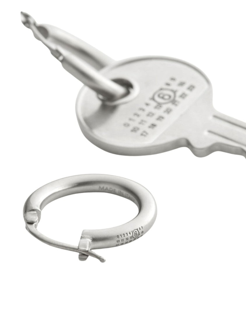 Mm6 By Maison Margiela Silver Numeric Logo Brass Earrings