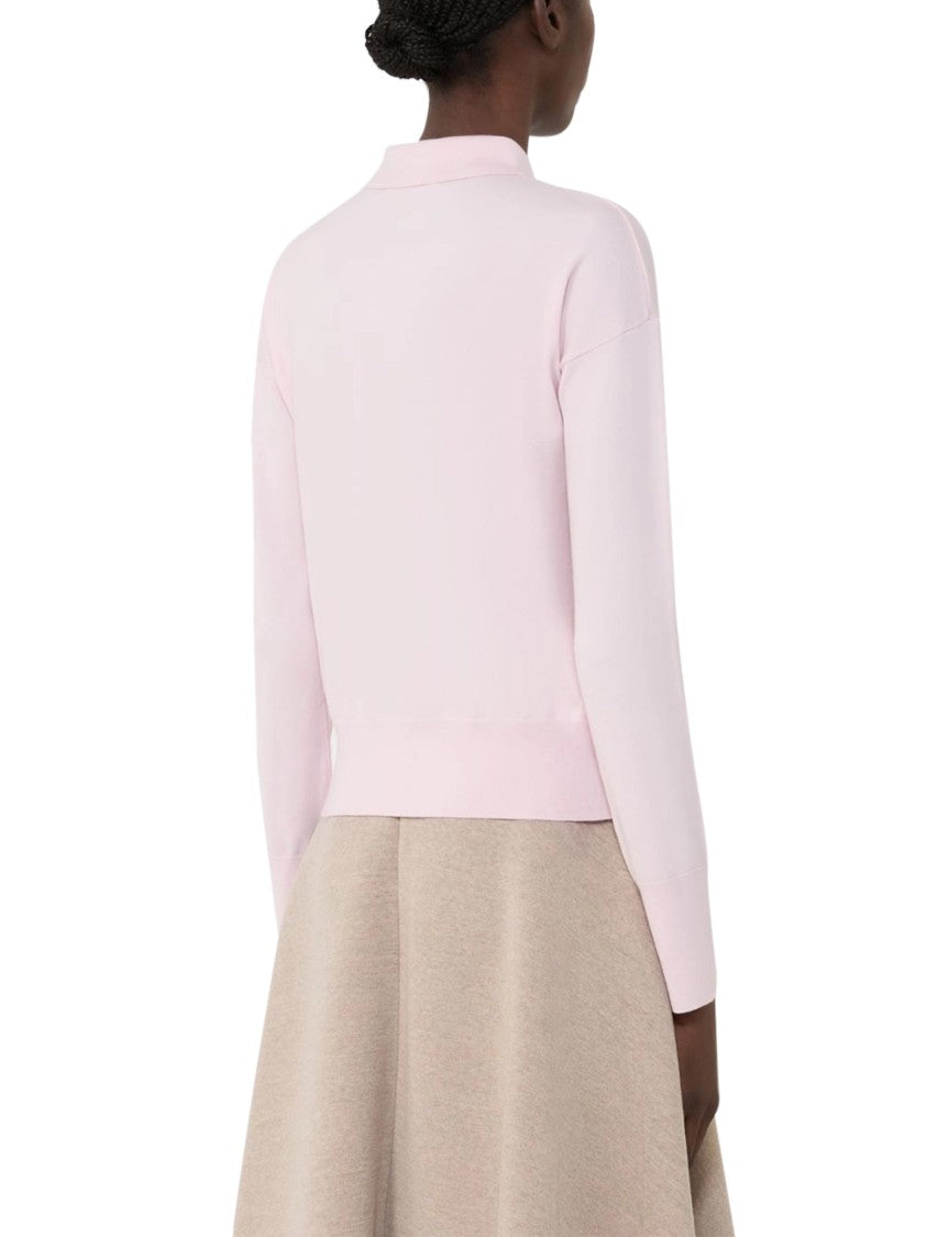 Max Mara Cropped Cardigan With Classic Collar And Button Closure
