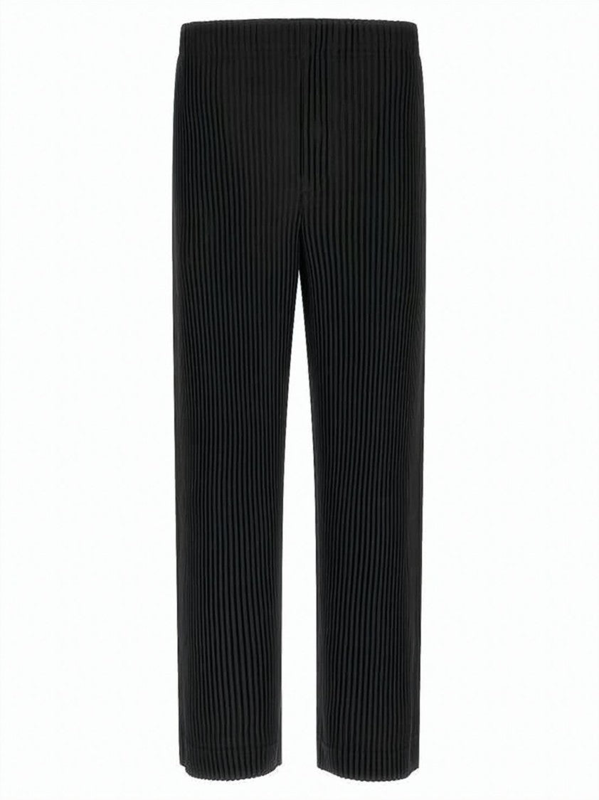 Homme Plissé Issey Miyake Pleated Black Straight-Leg Pants