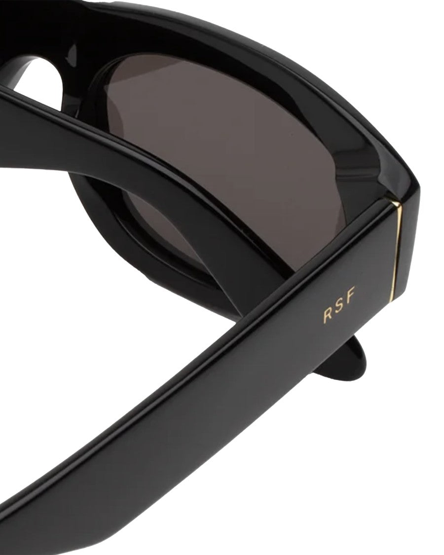 Retrosuperfuture Glossy Black Acetate Sunglasses With Zeiss Lenses