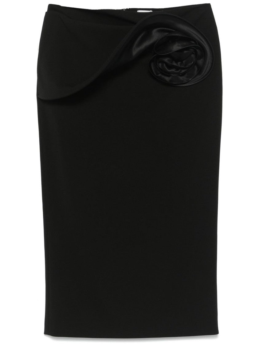 Magda Butrym Draped Black Midi Skirt