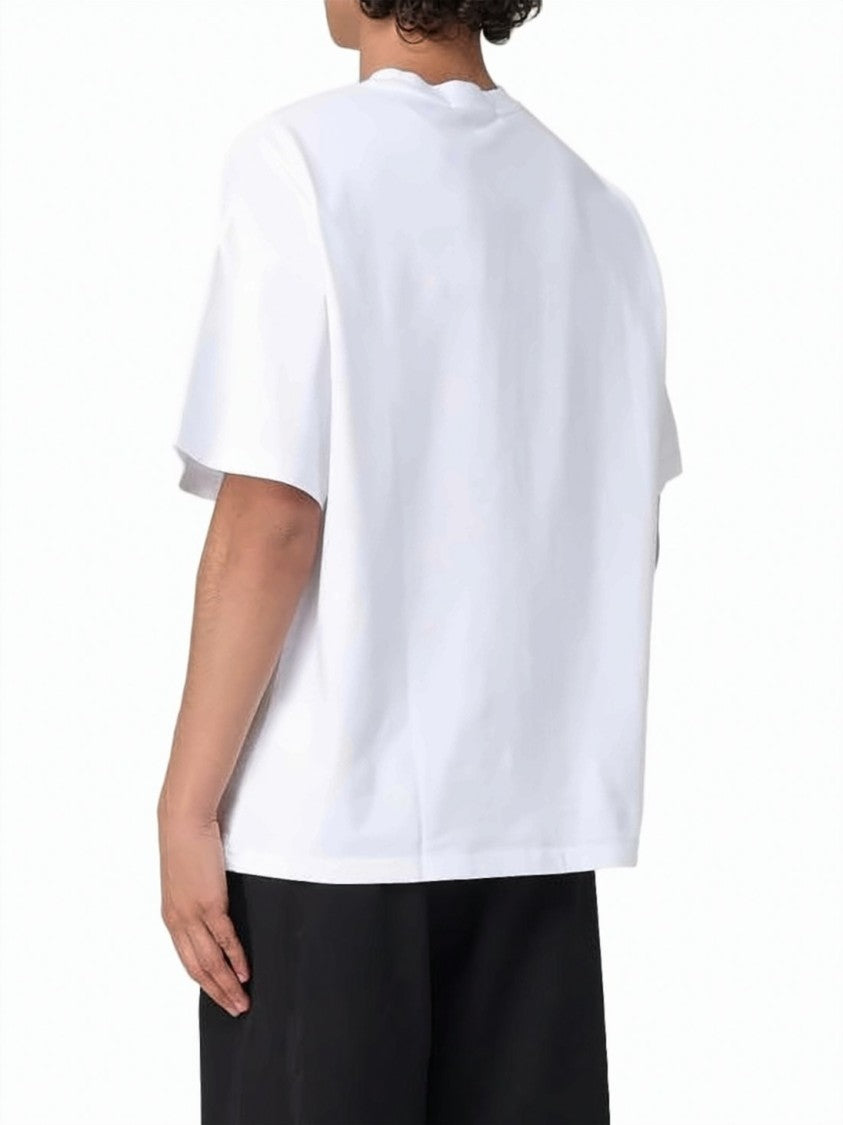 Msgm White Cotton Graphic T-Shirt