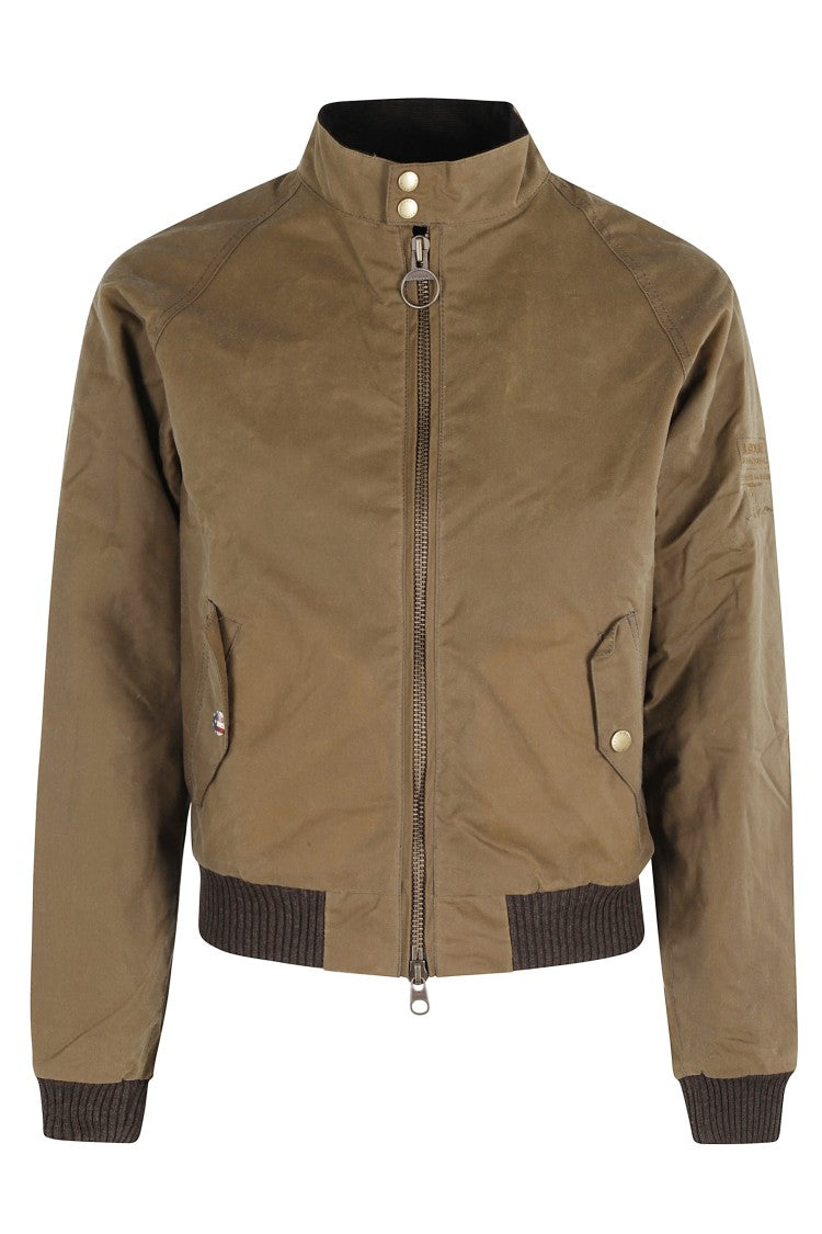 Barbour Sand Waxed Jacket With Double-Slider Zipper