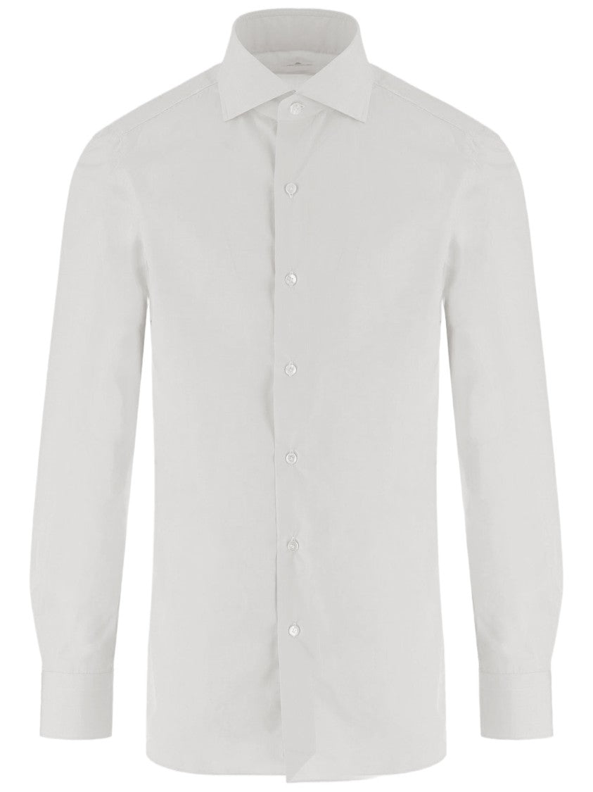 Finamore White Ribbed Cotton Shirt