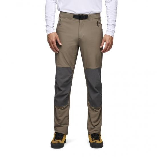 Black Diamond Two-Tone Straight Pants With Adjustable Waist And Reinforced Knees